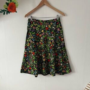 EUC VTG 90s Sergio Italian made Spring Skirt cotton floral trumpet shape